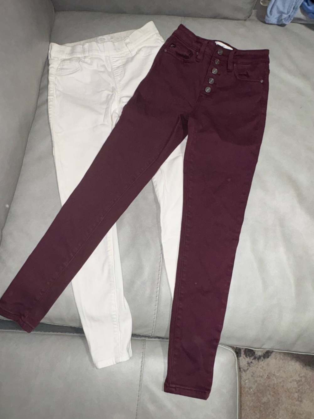 KanCan High-Rise Burgundy w/ CELLO white